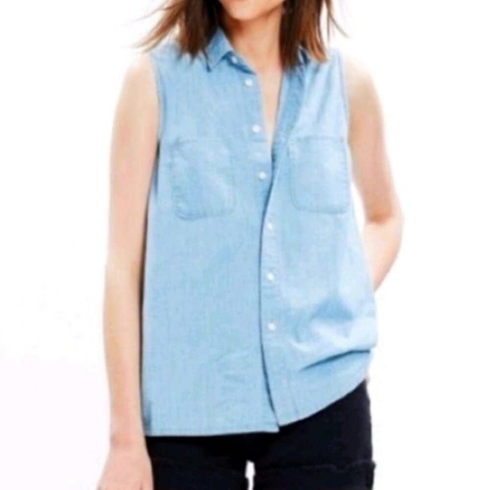 Madewell Chambray Denim Sleeveless Top